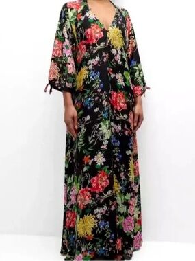 Johnny Was Metalli Notte Long Dress Multicolor Cover Up SZ Small New w/o Tag